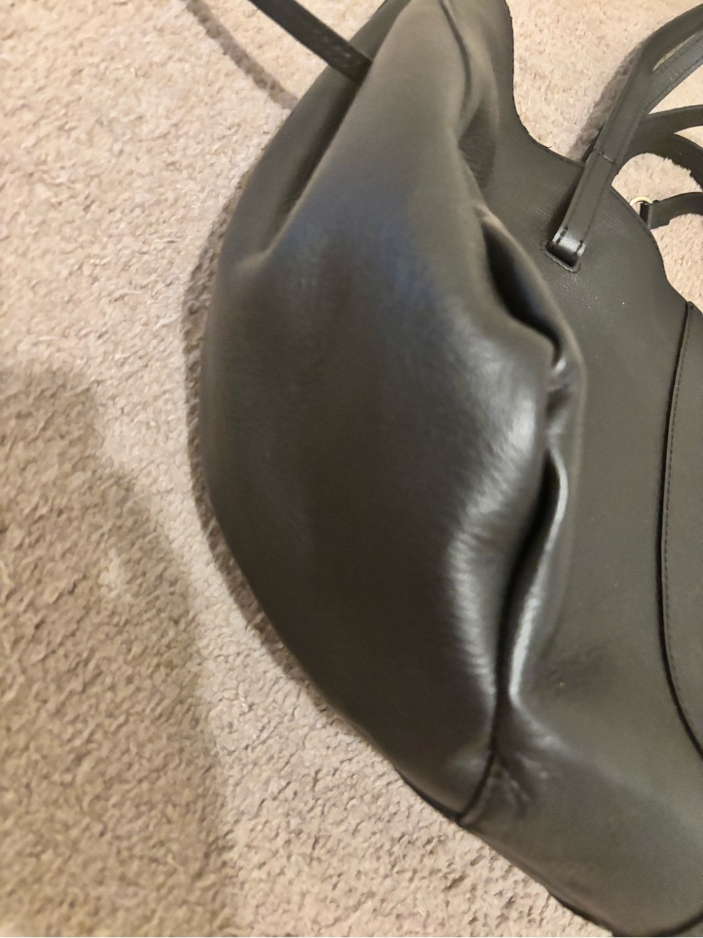 Black Leather Tote Bag Made in Italy - Picture 6 of 16